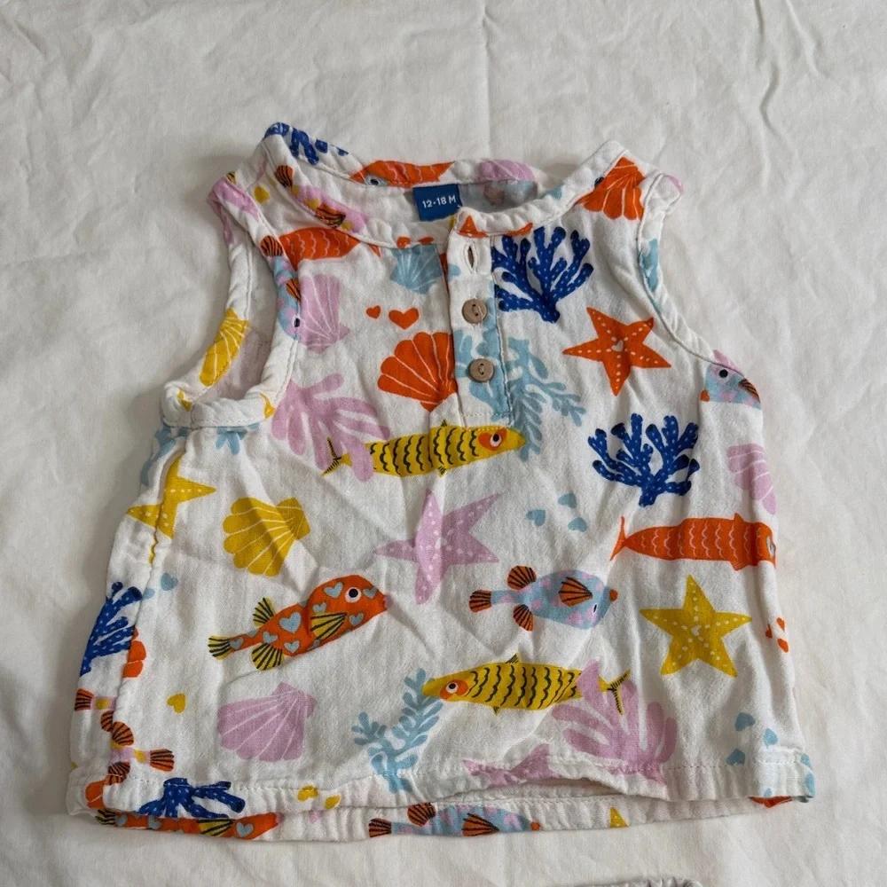 NEW WITH TAGS Mixed Pattern Baby Outfit Bundle - Floral, Sea Life & Daisy Prints